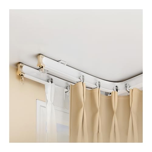 Flexible und faltbare Aluminium-Gardinenstange, Decken- oder Wandhalterung (73 cm x 60 cm), perfekt für U-förmige und L-förmige Duschvorhänge, Erkerfenster, Raumteiler von Generisch