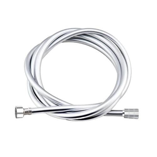 Flexibler Duschschlauch aus Silikon, 1,5/2,0 m, Hochdruckschlauch, strapazierfähig, mehrschichtig, Zubehör für das Badezimmer (2,0 m Silber) von Generisch