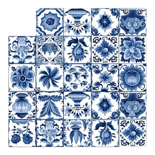 Fliesenaufkleber - 15x15 cm klebrige Fliesen, Aufkleber, Wandaufkleber, wasserdichte Fliesenaufkleber im portugiesischen Stil | Europäische Typ Dekorative Badezimmer Küche Renovierung Home Fliesenaufkleber - 15x15 cm klebrige Fliesen, Aufkleber, Wandaufkleber, wasserdichte Fliesenaufkleber im portugiesischen Stil | Europäische Typ Dekorative Badezimmer Küche Renovierung Home von Generisch