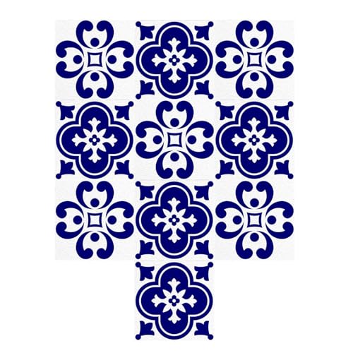 Fliesenaufkleber - Wandaufkleber Im Französischen Stil, Dekorative Aufkleber | Langlebige Blauweiße Muster, wasserfestes Material, ideal für die Renovierung des Hauses Badezimmerwände Fliesenaufkleber - Wandaufkleber Im Französischen Stil, Dekorative Aufkleber | Langlebige Blauweiße Muster, wasserfestes Material, ideal für die Renovierung des Hauses Badezimmerwände von Generisch