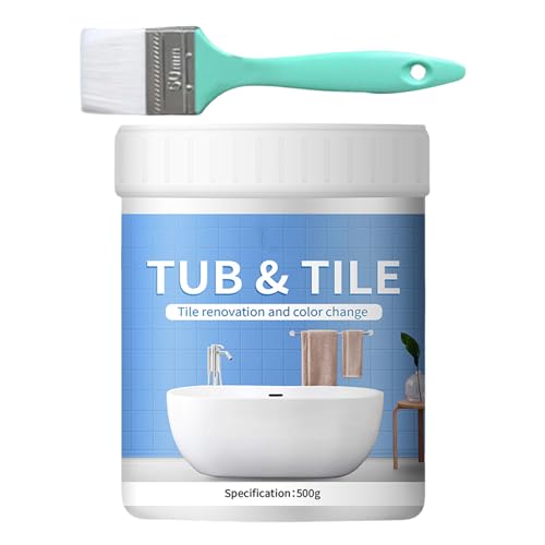 Fliesenfarbe, 500 g, Wasserbasis, Badewannenfarben-Set mit Pinsel, Renovierung, Wandfliesen- und Verkleidungsfarben, geruchsarmer Wannen-Wiederaufbereitungs-Set zur Reparatur von Kratzern Fliesenfarbe, 500 g, Wasserbasis, Badewannenfarben-Set mit Pinsel, Renovierung, Wandfliesen- und Verkleidungsfarben, geruchsarmer Wannen-Wiederaufbereitungs-Set zur Reparatur von Kratzern von Generisch