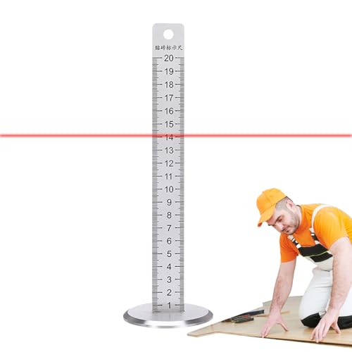 Fliesennivellierer, Bodennivellierungswerkzeuge - Stahl-Nivelliergerät für,Robustes isometrisches Lineal, Bodenlineal, rutschfester horizontaler Linienpositionierer für Bodenfliesen von Generisch