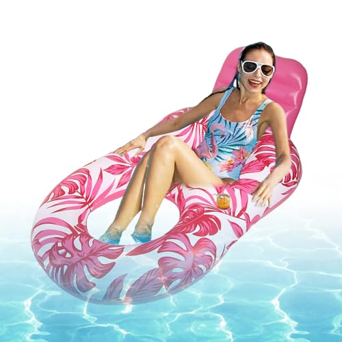 Float Pool Chaise Longue Typ - PVC Aufblasbare Schwimmer Für Erwachsenenpool | Colchoneta Mit Hoj Portavas Für Urlaub Playa Lago Lago Innenraum Außen Jugendliche von Generisch