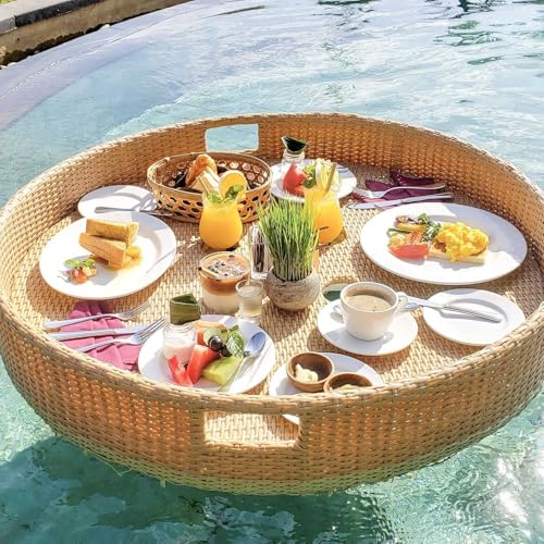 Floating Rattan Serving Tray for Pool and Spa – Braided Design, Ideal for Breakfast and Bath Parties Floating Rattan Serving Tray for Pool and Spa – Braided Design, Ideal for Breakfast and Bath Parties von Generisch