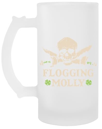 Flogging Molly Celtic Punk Band Transparenter Bierglas-Trinkbecher mit Griff von Generisch