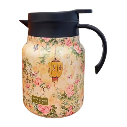 Floraler Infuser – 1000 ml Teekarafe | Carafe Teapot | Thermo- aus Blumenmuster | Wasserkocher aus Edelstahl | Tea Pots Isolame Wasserkocher von Generisch
