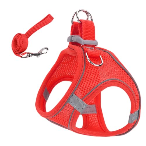 Fluchtsicheres Katzen Geschirr - Weiches Mesh-Geschirr Mit Reflektierenden Sicherheitsstreifen - Haustier Zubehör Für Sicherheit Training Reisen Wandern Rucksack Outdoor Abenteuer von Generisch