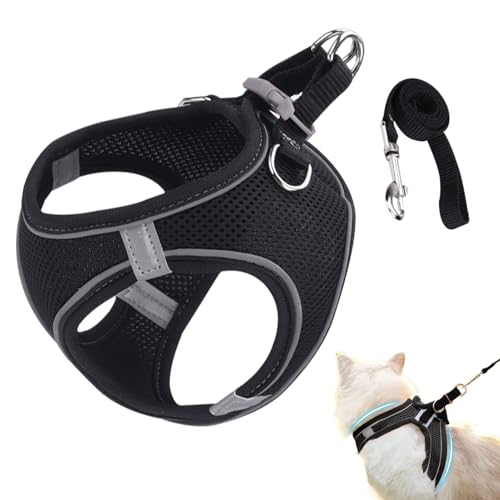 Fluchtsicheres Katzen Geschirr | Weiches Reflektierendes Mesh Geschirr Und Leine - Größen S M L Für Wanderungen Training Reisen Outdoor von Generisch