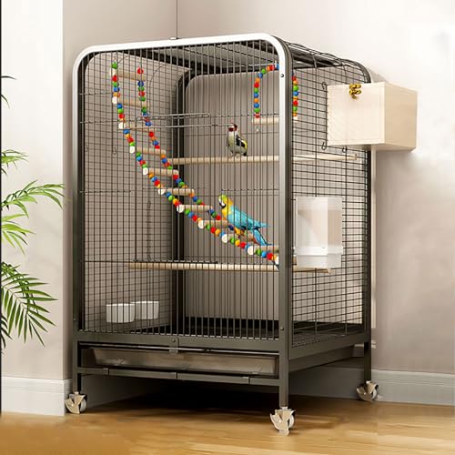 Flugkäfig für kleine Papageien DIY Indoor/Outdoor mit Rädern - Abnehmbares Tablett & Reise Vogelkäfig für Kanarienvögel, Nymphensittiche, Lovebird - Wellensittiche Finken Vogelkäfige von Generisch