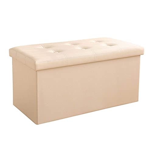 Fodabe Sitzhocker mit Fußstütze, dicke Sitzbank, unterstützt bis zu 200 kg, perfekt für Wohn- und Schlafzimmer, 76 x 38 x 38 cm von Generisch