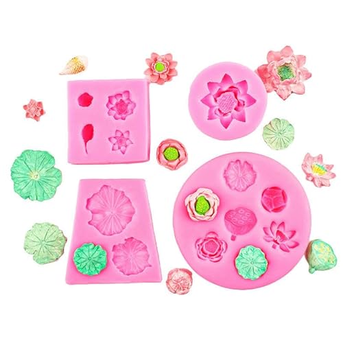 Fondant Form Silikon 4 Stücke Lotus Teich Lotus Blume Fisch Lotus Blatt Form Silikon Fondant Backen Diy Schokolade Form Rosa Fondant Form Silikon 4 Stücke Lotus Teich Lotus Blume Fisch Lotus Blatt Form Silikon Fondant Backen Diy Schokolade Form Rosa von Generisch