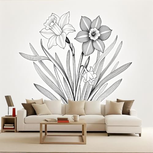 Foto Tapete Schwarze und weiße BlumenFototapete Premium Retro-Illustrationen 500x280cm Schnelle DIY Wandgestaltung Kreative Kopfteil Foto tapete Schlafzimmer Wohnzimmer Wanddeko Einfach Kleben Foto Tapete Schwarze und weiße BlumenFototapete Premium Retro-Illustrationen 500x280cm Schnelle DIY Wandgestaltung Kreative Kopfteil Foto tapete Schlafzimmer Wohnzimmer Wanddeko Einfach Kleben von Generisch