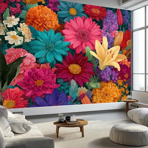Fototapete 3D Effekt Panorama Tapete 350 x 256 cm Blumen Pflanzen Gänseblume Lilie, Seidenmaterial Wandbilder - Bunt Große Wandposter für Wohnzimmer Erwachsene Kinderzimmer Studie Dekoration Fototapete 3D Effekt Panorama Tapete 350 x 256 cm Blumen Pflanzen Gänseblume Lilie, Seidenmaterial Wandbilder - Bunt Große Wandposter für Wohnzimmer Erwachsene Kinderzimmer Studie Dekoration von Generisch