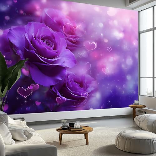 Fototapete 3D Effekt Panorama Tapete 400 x 280 cm Träumerisch Romantisch Blumen Rose, Seidenmaterial Wandbilder - Lila Große Wandposter für Wohnzimmer Erwachsene Kinderzimmer Studie Dekoration Fototapete 3D Effekt Panorama Tapete 400 x 280 cm Träumerisch Romantisch Blumen Rose, Seidenmaterial Wandbilder - Lila Große Wandposter für Wohnzimmer Erwachsene Kinderzimmer Studie Dekoration von Generisch