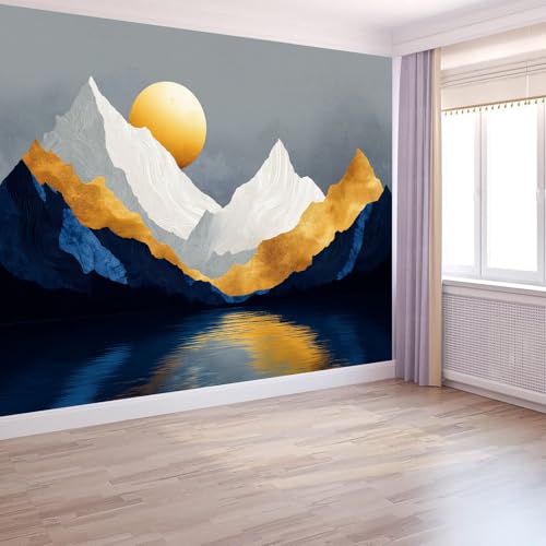 Fototapete 3D Vliestapete Abstrakt Marmorgebirge, Bunt 400 x 280 cm (B x H) Panorama Wandbild für Mädchen Jungs Schlafzimmer Wanddekoration 3D Effekt von Generisch
