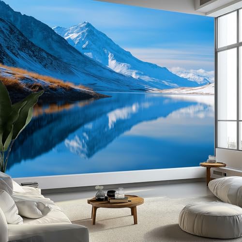 Fototapete 3D Vliestapete Blau, Panorama Wandtapete Dekoration Ruhig Natur Surrealismus - UV-Beständig Wanddekoration für Wohnzimmer Schlafzimmer 300 x 210 cm (B x H) von Generisch