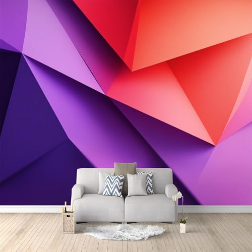 Fototapete 400 x 280 cm (B x H), Minimalismus Geometrisch Lebendig Wandbild - Violett Wandposter für Wohnzimmer Schlafzimmer Kinderzimmer und Arbeitszimmer Dekoration von Generisch