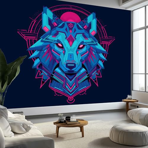 Fototapete 400 x 280 cm XXL Wohnzimmer Schlafzimmer Wanddeko,Schwarz Vlies Wandtapete Poster Deko Korridor TV-Hintergrundwand Fantasie Cyberpunk Mechanischer Wolfskopf 3D Effekt Tapete Fototapete 400 x 280 cm XXL Wohnzimmer Schlafzimmer Wanddeko,Schwarz Vlies Wandtapete Poster Deko Korridor TV-Hintergrundwand Fantasie Cyberpunk Mechanischer Wolfskopf 3D Effekt Tapete von Generisch