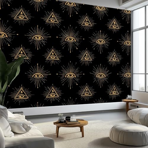 Fototapete 400 x 280 cm XXL Wohnzimmer Schlafzimmer Wanddeko,Schwarz Vlies Wandtapete Poster Deko Korridor TV-Hintergrundwand Minimal Linie Dreieck Auge 3D Effekt Tapete Fototapete 400 x 280 cm XXL Wohnzimmer Schlafzimmer Wanddeko,Schwarz Vlies Wandtapete Poster Deko Korridor TV-Hintergrundwand Minimal Linie Dreieck Auge 3D Effekt Tapete von Generisch