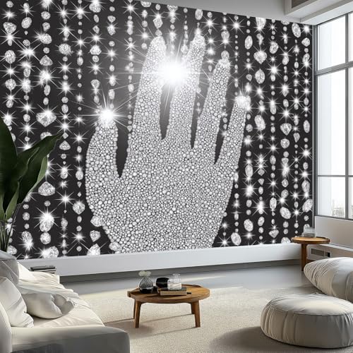 Fototapete 400 x 280 cm XXL Wohnzimmer Schlafzimmer Wanddeko,Schwarz Weiß Vlies Wandtapete Poster Deko Korridor TV-Hintergrundwand Surreal Luxus Diamanthand 3D Effekt Tapete Fototapete 400 x 280 cm XXL Wohnzimmer Schlafzimmer Wanddeko,Schwarz Weiß Vlies Wandtapete Poster Deko Korridor TV-Hintergrundwand Surreal Luxus Diamanthand 3D Effekt Tapete von Generisch