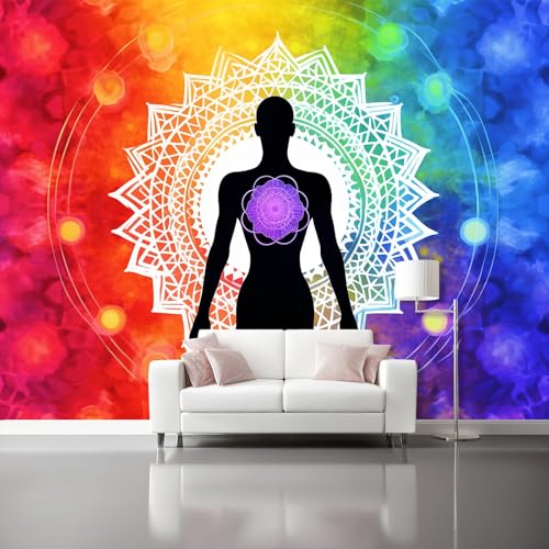 Fototapete Abstrakt Menschliche Silhouette Mandala - Fototapete Wanddekoration für Wohnzimmer Schlafzimmer, Bunt Vliestapeten Kinderzimmer Modern Tapete Wandtapete Motivtapeten 400 x 280 cm Fototapete Abstrakt Menschliche Silhouette Mandala - Fototapete Wanddekoration für Wohnzimmer Schlafzimmer, Bunt Vliestapeten Kinderzimmer Modern Tapete Wandtapete Motivtapeten 400 x 280 cm von Generisch