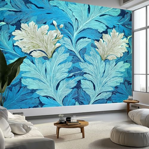 Fototapete Abstrakte Blumenblätter Tapeten Moderne Wanddeko, Vintage Muster Vlies Tapeten Wandtapete Fototapete für Wohnzimmer Schlafzimmer Büro oder Flur, 450 x 315 cm (B x H) von Generisch