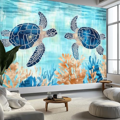 Fototapete Blau Vlies Tapeten Wandtapete, Unterwasser Koralle Schildkröte Poster Bilder, für Wohnzimmer Schlafzimmer Kinderzimmer TV Hintergrund Wand Deko B400 x H280 cm Fototapete Blau Vlies Tapeten Wandtapete, Unterwasser Koralle Schildkröte Poster Bilder, für Wohnzimmer Schlafzimmer Kinderzimmer TV Hintergrund Wand Deko B400 x H280 cm von Generisch