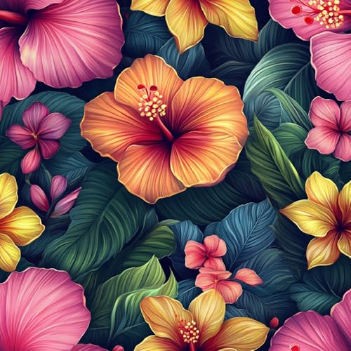 Fototapete Blumen Bunt Selbstklebende Tapete 44x1000 cm Bemalt Vintage 3D Wandtapete Selbstklebend Tapete Kinderzimmer Mustertapete Klebetapete Wasserdicht von Generisch