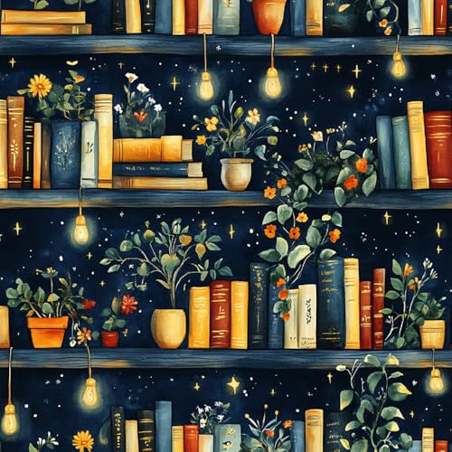 Fototapete Bücherregal Bemalt Selbstklebende Tapete 44x500 cm Karikatur 3D Wandtapete Selbstklebend Tapete Kinderzimmer Mustertapete Klebetapete Wasserdicht von Generisch
