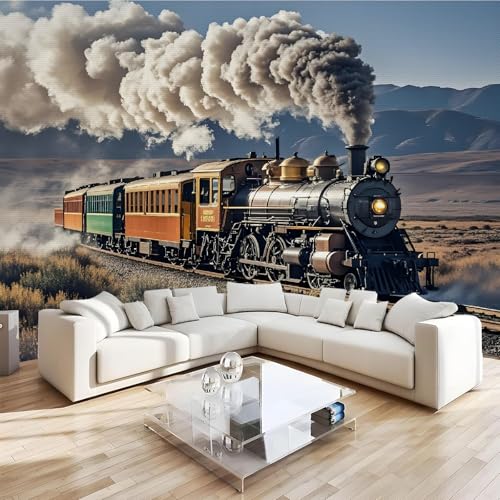 Fototapete Dampfzug Schienen Vliestapete Moderne Wandtapete Berge Wüsten Tapete Wohnzimmer Schlafzimmer Büro Flur Wanddeko Dekoration Wandbilder 3D Effekt Wand Tapeten 430x300 cm Fototapete Dampfzug Schienen Vliestapete Moderne Wandtapete Berge Wüsten Tapete Wohnzimmer Schlafzimmer Büro Flur Wanddeko Dekoration Wandbilder 3D Effekt Wand Tapeten 430x300 cm von Generisch