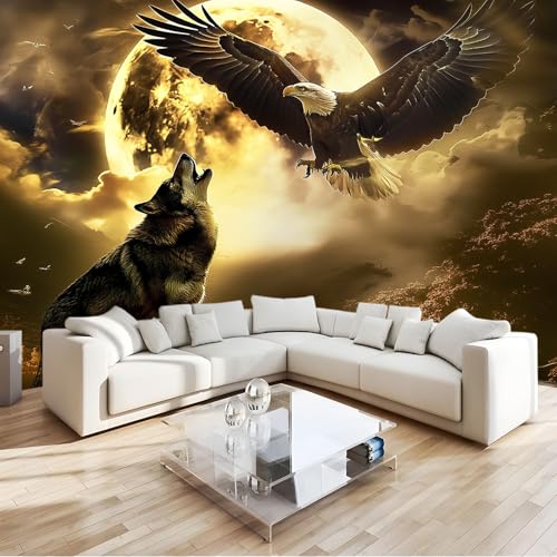 Fototapete Digitale Kunst Mondlicht Adler Wolf 3D Effekt Vlies Tapeten Wandgemälde 350 x 256 cm Moderne Wanddeko Design Wandtapete Gold Wohnzimmer Schlafzimmer Büro Flur Wandgemälde Fototapete Digitale Kunst Mondlicht Adler Wolf 3D Effekt Vlies Tapeten Wandgemälde 350 x 256 cm Moderne Wanddeko Design Wandtapete Gold Wohnzimmer Schlafzimmer Büro Flur Wandgemälde von Generisch