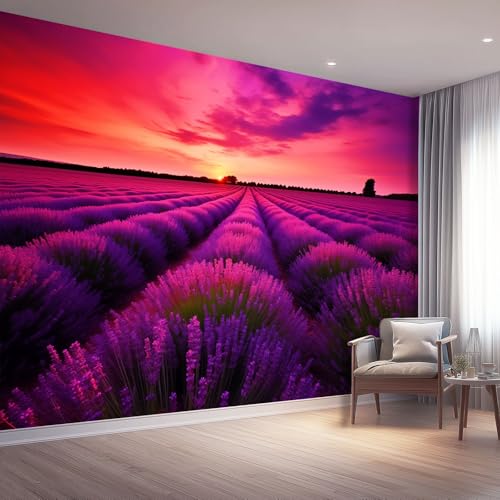 Fototapete Druck Tapeten Natur Ruhe Sonnenuntergang Lavendel - Rosa Lila Vliestapete für Wohnzimmer Kinderzimmer TV Hintergrund Vlies Tapete 9D Optik Wandverkleidung, 400 x 280 cm Fototapete Druck Tapeten Natur Ruhe Sonnenuntergang Lavendel - Rosa Lila Vliestapete für Wohnzimmer Kinderzimmer TV Hintergrund Vlies Tapete 9D Optik Wandverkleidung, 400 x 280 cm von Generisch