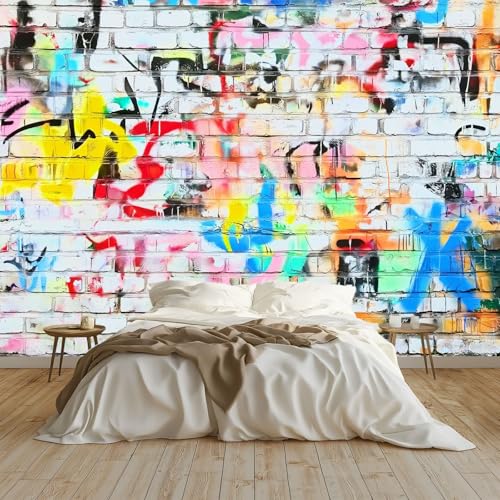 Fototapete Graffiti-Elemente Ziegelwand Vlies Wandtapete Bunt Tapeten Wohnzimmer Schlafzimmer Büro Flur Wanddeko Jugendzimmer Wandbild Wand Dekoration 400x280 cm Fototapete Graffiti-Elemente Ziegelwand Vlies Wandtapete Bunt Tapeten Wohnzimmer Schlafzimmer Büro Flur Wanddeko Jugendzimmer Wandbild Wand Dekoration 400x280 cm von Generisch