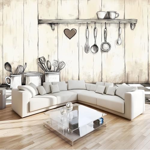 Fototapete Handgezeichneter Stil Vlies Tapeten Wandtapete, Küchenthema Messer Pfannen Poster Bilder B200 x H140 cm für Wohnzimmer Schlafzimmer Kinderzimmer TV Hintergrund Wand Deko Fototapete Handgezeichneter Stil Vlies Tapeten Wandtapete, Küchenthema Messer Pfannen Poster Bilder B200 x H140 cm für Wohnzimmer Schlafzimmer Kinderzimmer TV Hintergrund Wand Deko von Generisch
