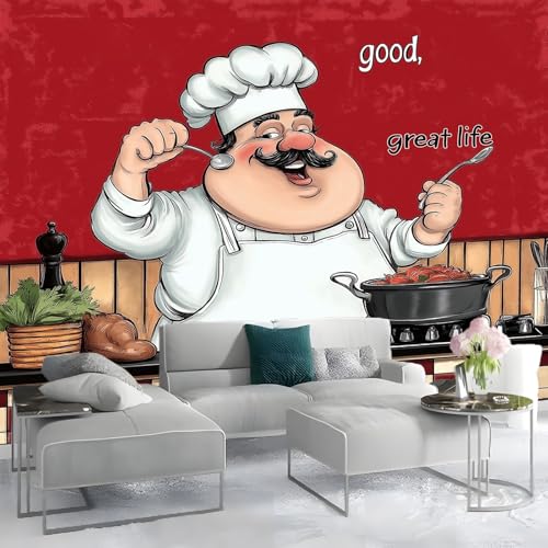 Fototapete Italienischer Koch Cartoon-Stil Foto Tapete Schlafzimmer Wohnzimmer Moderne Vliestapete 3d Wandtapete 350 x 256 cm Wanddeko Fototapete Italienischer Koch Cartoon-Stil Foto Tapete Schlafzimmer Wohnzimmer Moderne Vliestapete 3d Wandtapete 350 x 256 cm Wanddeko von Generisch