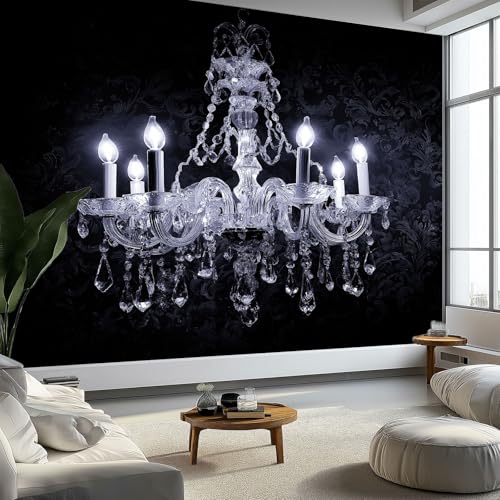 Fototapete Kristall Kronleuchter Kerzen Tapete 400 x 280 cm (B x H), Moderne Vliestapete 3d Effekt Wand Dekoration Fantasy Kunst Motivtapeten Wandtapete Wohnzimmer Restaurant Kinderzimmer von Generisch