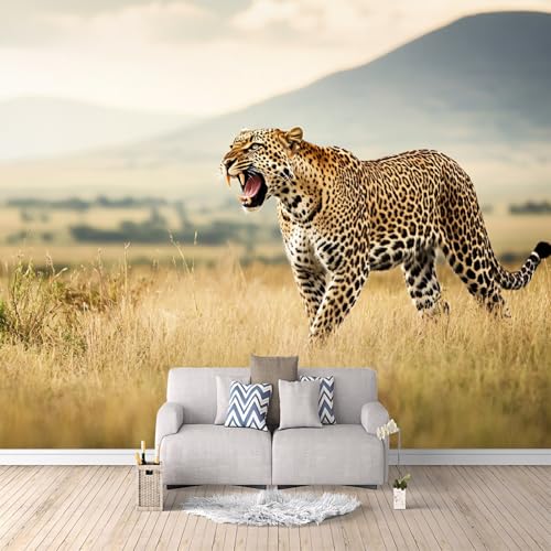 Fototapete Leopard Vlies Tapeten Wandtapete 200 x 200 cm (B x H) Moderne Wanddeko Design Wand Dekoration Wohnzimmer Schlafzimmer Braunes Gepardentier c-c-1071-b-a von Generisch