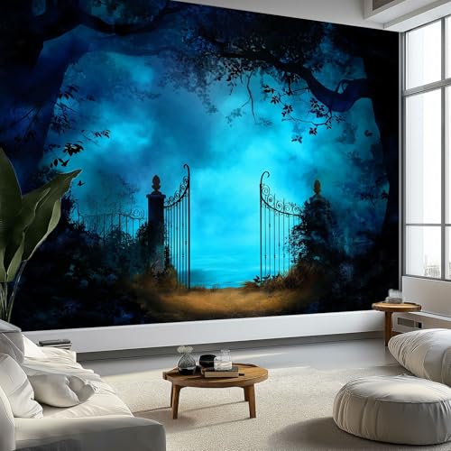 Fototapete Märchenwald Eisentor B400 x H280 cm Vlies XXL Tapete, Fantasie Stil Panorama Tapete Poster für Wohnzimmer Schlafzimmer TV-Hintergrund Dekoration - UV-Beständig Geruchsfrei Fototapete Märchenwald Eisentor B400 x H280 cm Vlies XXL Tapete, Fantasie Stil Panorama Tapete Poster für Wohnzimmer Schlafzimmer TV-Hintergrund Dekoration - UV-Beständig Geruchsfrei von Generisch