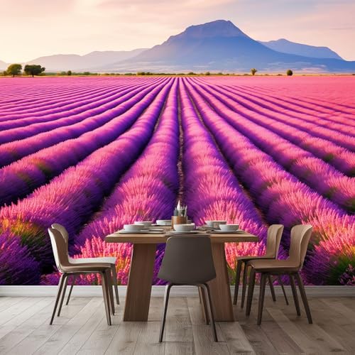 Fototapete Natur Lavendelfelder muster, 350 x 256 cm Moderne Vliestapete für Wohnzimmer Schlafzimmer kinderzimmer Wanddekoration, Lila Blumen Tapeten Wandbild Fototapete Natur Lavendelfelder muster, 350 x 256 cm Moderne Vliestapete für Wohnzimmer Schlafzimmer kinderzimmer Wanddekoration, Lila Blumen Tapeten Wandbild von Generisch