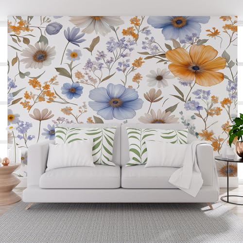 Fototapete Natur Pflanzen Blumen Blätter 500x317cm (B x H) Wand Deko Leinwand Bilder Vliestapete Groß Wanddeko Wohnzimmer Schlafzimmer Vintage Pflanzen Hibiskus Kunstdrucke 3d effekt Fototapete von Generisch
