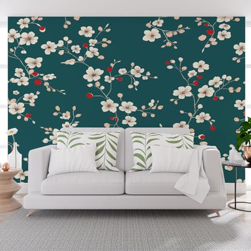 Fototapete Natur Pflanzen Blumen Grün 400x280cm (B x H) Wand Deko Leinwand Bilder Vliestapete Groß Wanddeko Wohnzimmer Schlafzimmer Natur Blumen Kunstdrucke 3d effekt Fototapete von Generisch