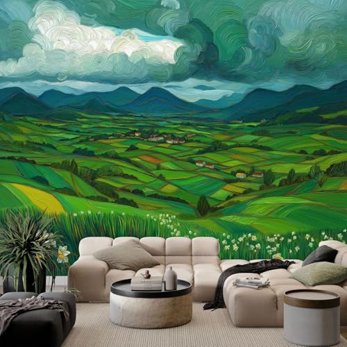 Fototapete Ölgemälde Grüne Hügel Natur Ländliches Dorf Vlies Tapete Kinderzimmer - Tapete Moderne Wanddeko 150 x 105 cm Wandtapete für Mädchen Junge Teenager Wohnzimmer, UV-Schutz Fototapete Ölgemälde Grüne Hügel Natur Ländliches Dorf Vlies Tapete Kinderzimmer - Tapete Moderne Wanddeko 150 x 105 cm Wandtapete für Mädchen Junge Teenager Wohnzimmer, UV-Schutz von Generisch