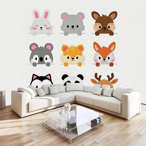 Fototapete Panda Fuchs 366x254 cm 3D Vliestapete Wandbilder, Malerei Cartoon Mustertapete Moderne Wandtapete Wohnzimmer Schlafzimmer Kinderzimmer Büro Flur Wanddeko TV Hintergrund Tapete von Generisch