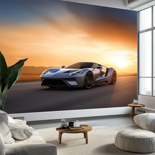 Fototapete Surrealismus Sonnenuntergang Sportwagen 500 x 280 cm Fototapeten Wandbild Motivtapeten, Gelb Moderne Vlies-Tapeten Wandtapete - Schlafzimmer Wohnzimmer TV-Hintergrund Dekoration Fototapete Surrealismus Sonnenuntergang Sportwagen 500 x 280 cm Fototapeten Wandbild Motivtapeten, Gelb Moderne Vlies-Tapeten Wandtapete - Schlafzimmer Wohnzimmer TV-Hintergrund Dekoration von Generisch