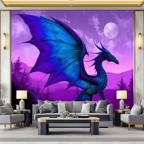 Fototapete Tier Drache, Vlies Wand Tapete Wandbilder Fantasie Stil B400 x H280 cm für Wohnzimmer Schlafzimmer Büro Flur XXL Wand Dekoration Fototapete Tier Drache, Vlies Wand Tapete Wandbilder Fantasie Stil B400 x H280 cm für Wohnzimmer Schlafzimmer Büro Flur XXL Wand Dekoration von Generisch
