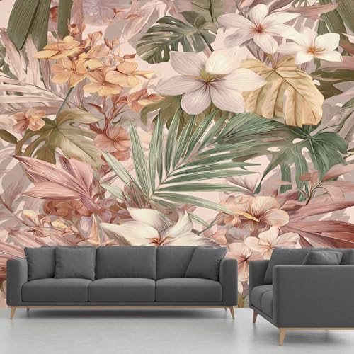 Fototapete Tropische Pflanzen – Vliestapete Blätter Blume Palmblätter Tapete – Wanddeko & Panorama-Tapete für Wohnzimmer, Schlafzimmer, Flur, 308x220 cm(Nicht selbstklebend Wandtapete) von Generisch