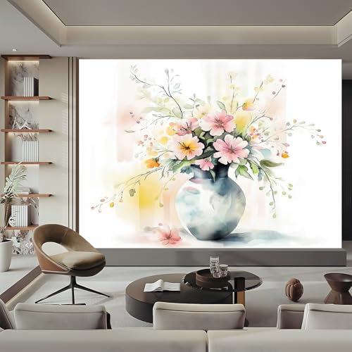 Fototapete Vase 500 x 280 cm (W x H) Aquarell Vlies Tapeten Moderne Wandtapete Wohnzimmer Schlafzimmer von Generisch