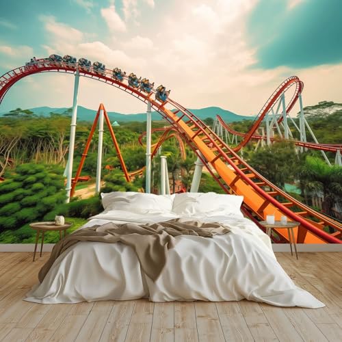 Fototapete Vergnügungspark-Thema Achterbahn Vlies Wandtapete Türkis Tapeten Wohnzimmer Schlafzimmer Büro Flur Wanddeko Jugendzimmer Wandbild Wand Dekoration 400x280 cm Fototapete Vergnügungspark-Thema Achterbahn Vlies Wandtapete Türkis Tapeten Wohnzimmer Schlafzimmer Büro Flur Wanddeko Jugendzimmer Wandbild Wand Dekoration 400x280 cm von Generisch