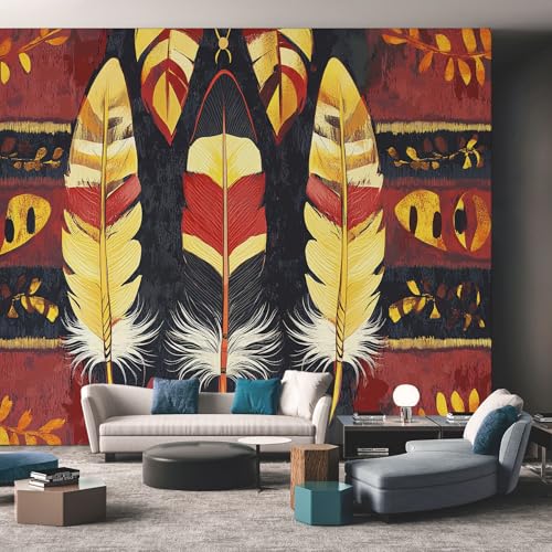 Fototapete Vlies Tapete Geometrie Boho Fototapeten Vliestapete Tapeten Moderne Wandtapete, Wohnzimmer, Flur, TV Hintergrund Wandtapete Poster Bilder Wand Deko, 300 x 210cm (B×H) GH44 von Generisch