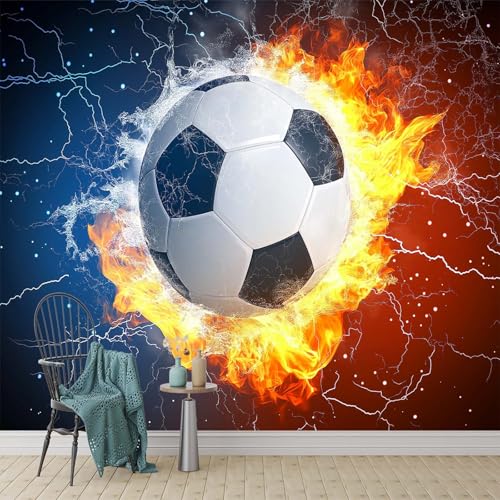 Vlies Fototapete kinderzimmer Wasser- und Feuerfußball 3D Effekt 350 x 256cm - Foto Tapete für Wohnzimmer Moderne Vliestapete Wandtapete Motivtapeten Heim Dekoration Vlies Fototapete kinderzimmer Wasser- und Feuerfußball 3D Effekt 350 x 256cm - Foto Tapete für Wohnzimmer Moderne Vliestapete Wandtapete Motivtapeten Heim Dekoration von Generisch